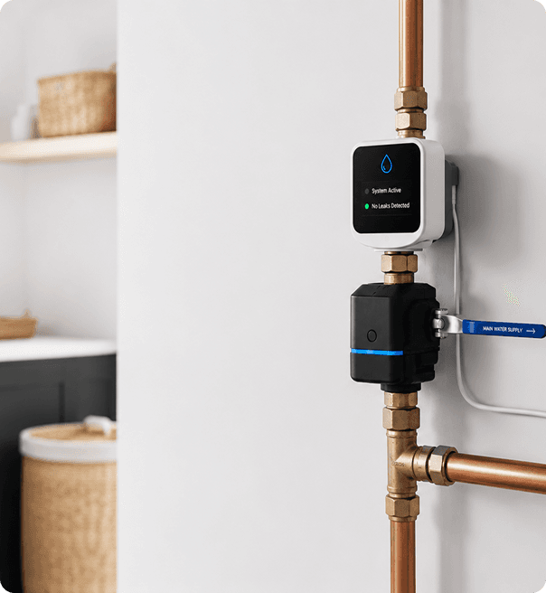 Smart water shutoff system on copper pipes