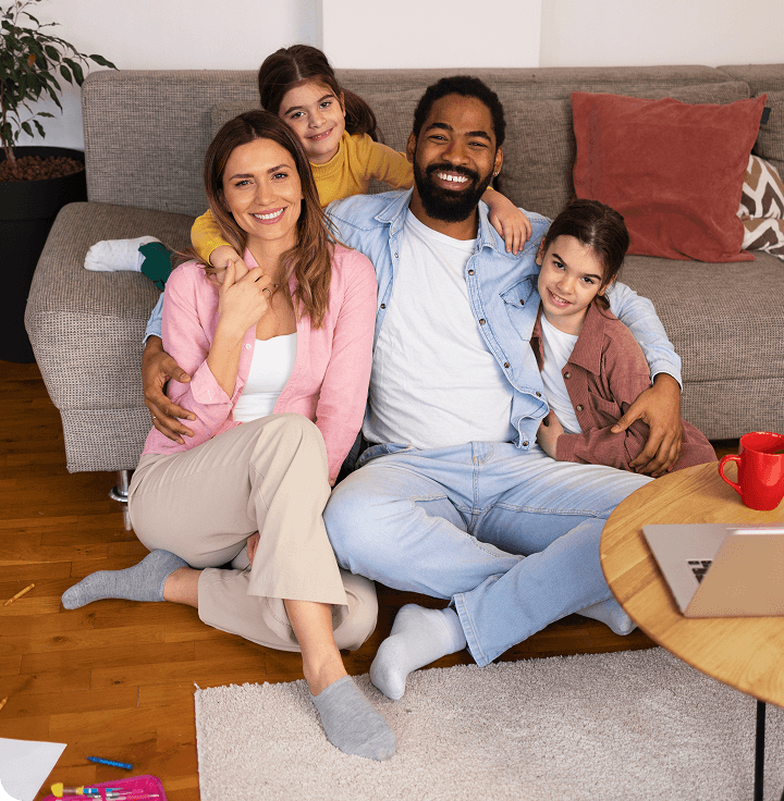 Happy family at home